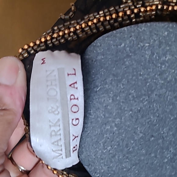 Vintage Beaded Silk Cardigan Black & Gold Size Medium - Picture 7 of 9